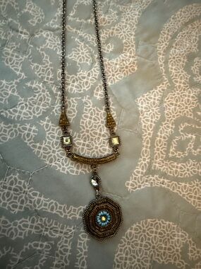 Antique-Style Turquoise Accent Pendant Necklace - Women Jewelry